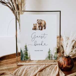 Poster Ours sauvage de la forêt s'il vous plaît signer le