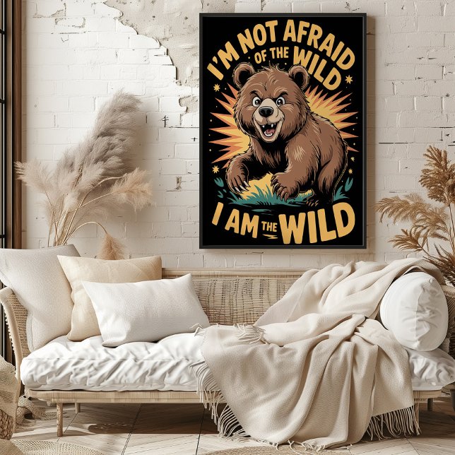 Poster Ours sauvage sans peur Aventure Art (Créateur téléchargé)