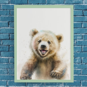 Poster Ourson à l'aquarelle Chambre Enfant Animaux de la 