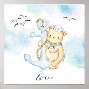 Poster Ourson marin mignon bébé   