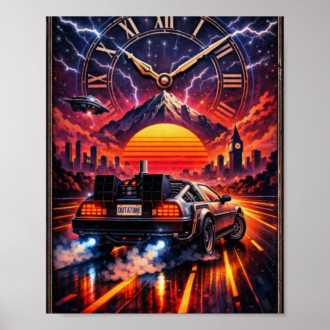 Poster Out of Time – Retro Futuristic Sci-Fi Wall Art (Devant)