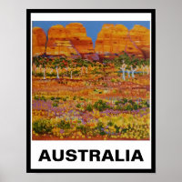 Outback australien avec des gommiers et des fleurs