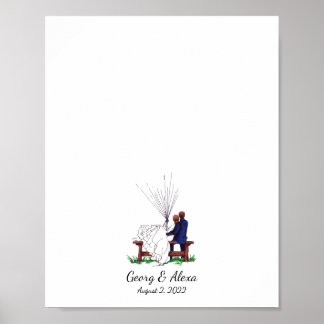 Poster Outdoor Love Mariage Couple empreintes digitales L