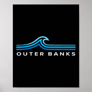 Poster Outer Banks Nc Vagues Vintage Hommes Femmes Filles