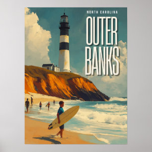 Poster Outer Banks NC Vintage voyage