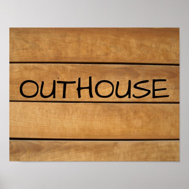 Poster OUTHOUSE Signes de salle de bain rustiques (Devant)