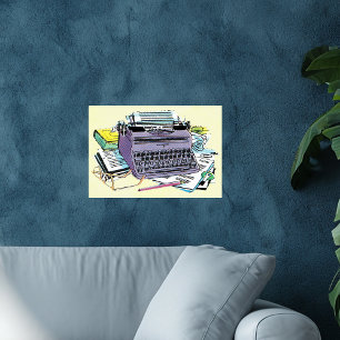 Poster Outils de l’écrivain vintage Tapis de papier