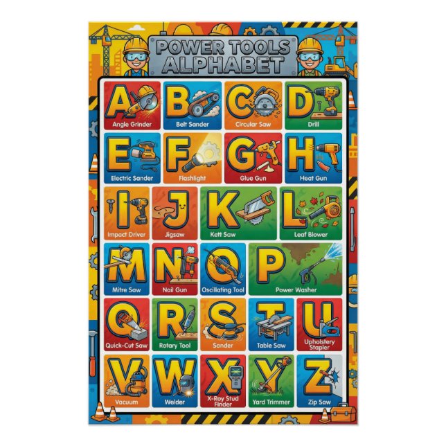 Poster Outils de puissance AZ Alphabet (Devant)