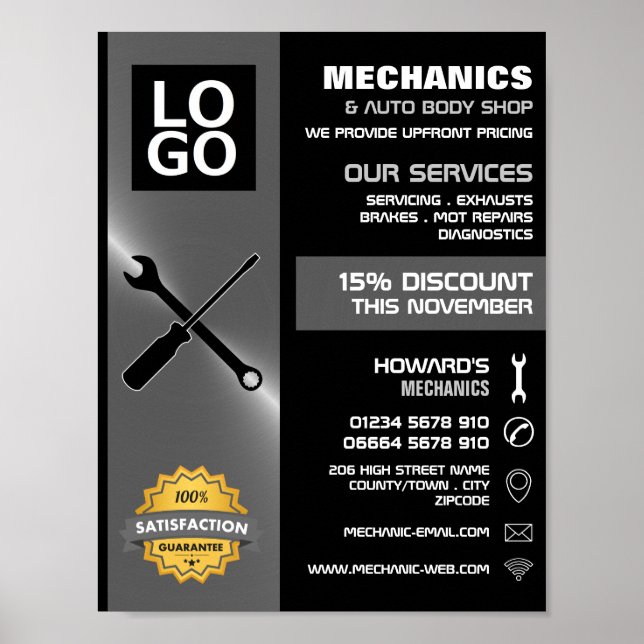 Poster Outils mécaniques, Auto-mécanique/réparations Publ (Devant)