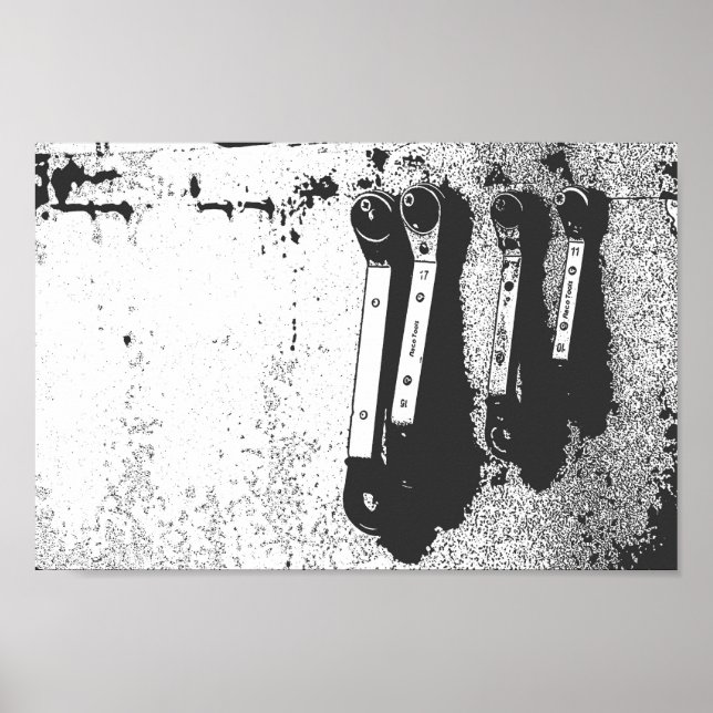 Poster Outils Spanners Sentiment industriel mécanique (Devant)