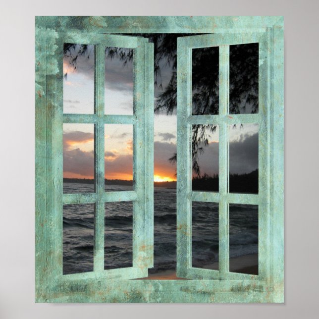 Poster Ouvrir la fenêtre Kauai Sunset (Devant)