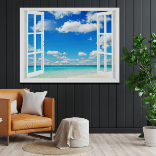 Poster Ouvrir la fenêtre sur la plage