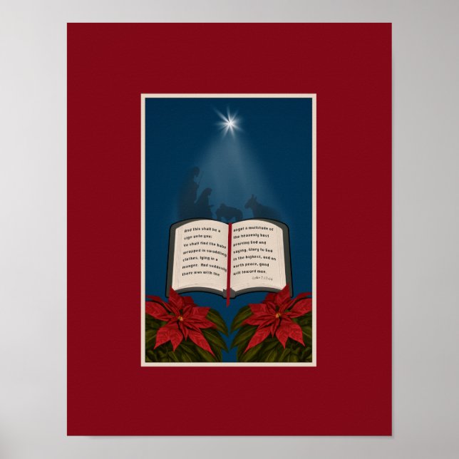 Poster Ouvrir le message de Noël de la Bible (Devant)