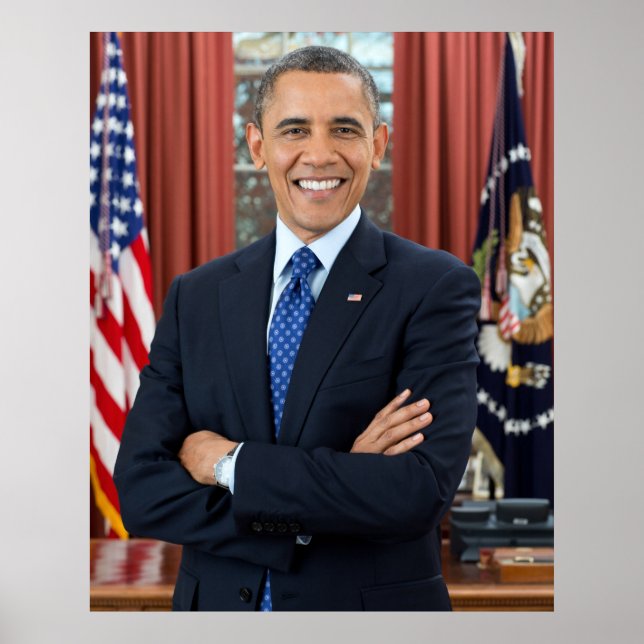 Poster Oval Office Portrait, Obama Barack Président des É (Devant)