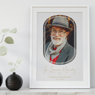 Poster Ovale minimaliste moderne effet photo funérailles