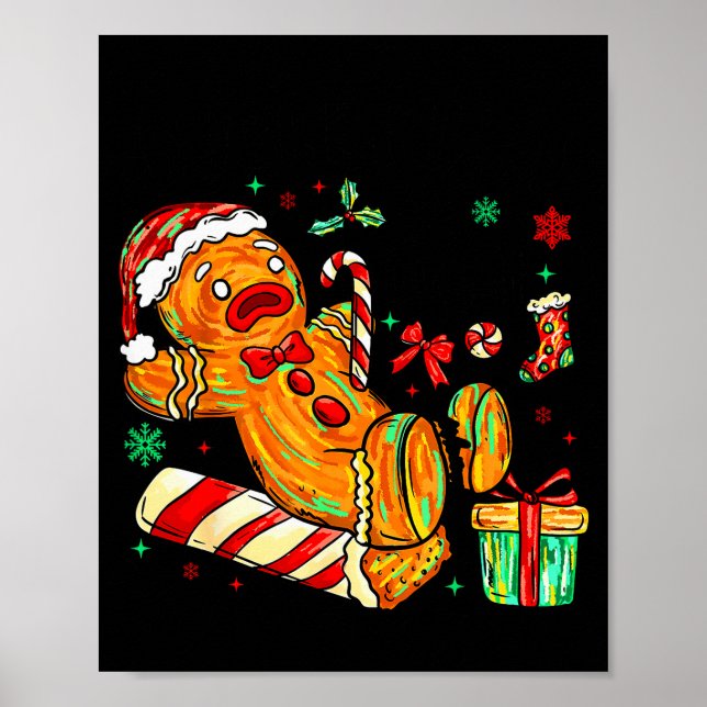 Poster Overbaked And Over It Gingerbread Christmas Baking (Devant)