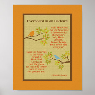 Poster "Overheard in an Orchard" (Robin & Sparrow)