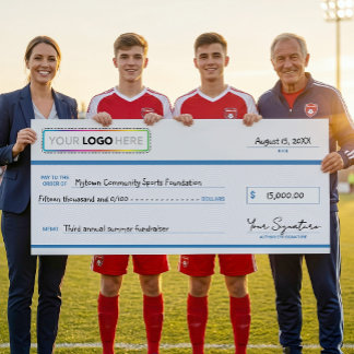 Poster Oversized Promotional Check with Business Logo 