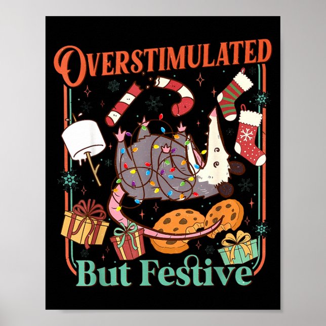 Poster Overstimulated But Festive Funny Ossums Christmas  (Devant)