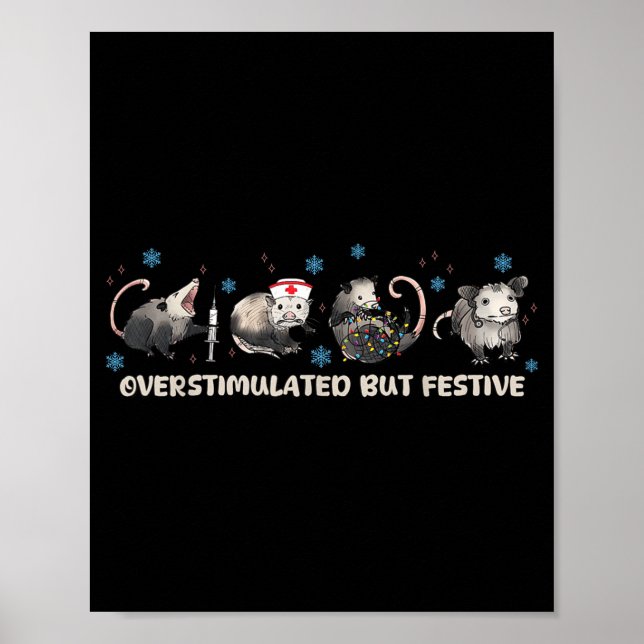 Poster Overstimulated But Festive Funny Ssum Nurse Christ (Devant)