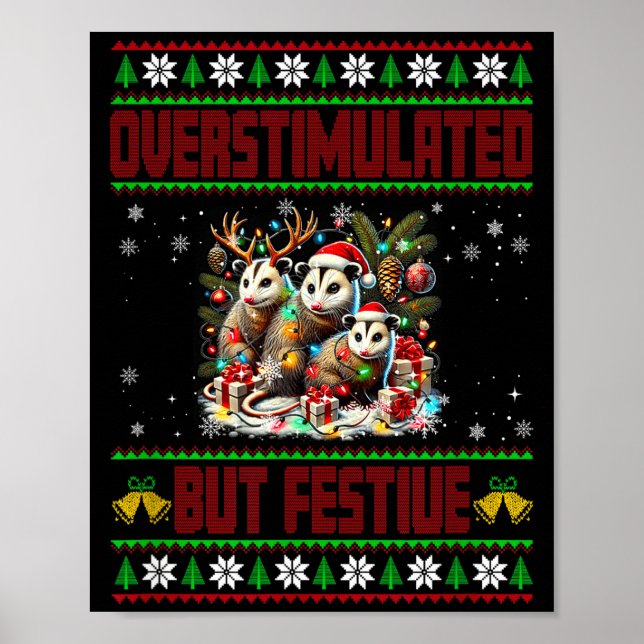 Poster Overstimulated But Festive Ssum Christmas Ugly Xma (Devant)