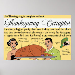 Poster Oviraptor de Thanksgiving