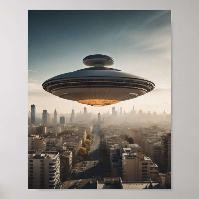 Poster OVNI au-dessus de la ville (Devant)