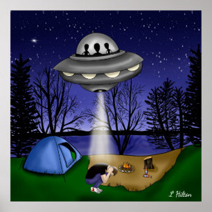 Poster OVNI Extraterrestrial Enduction Alien Art