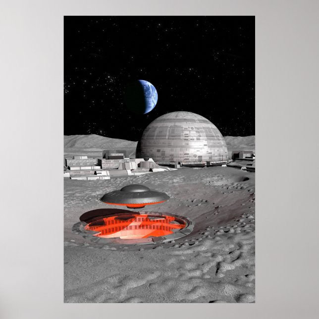 Poster OVNI sur la lune (Devant)