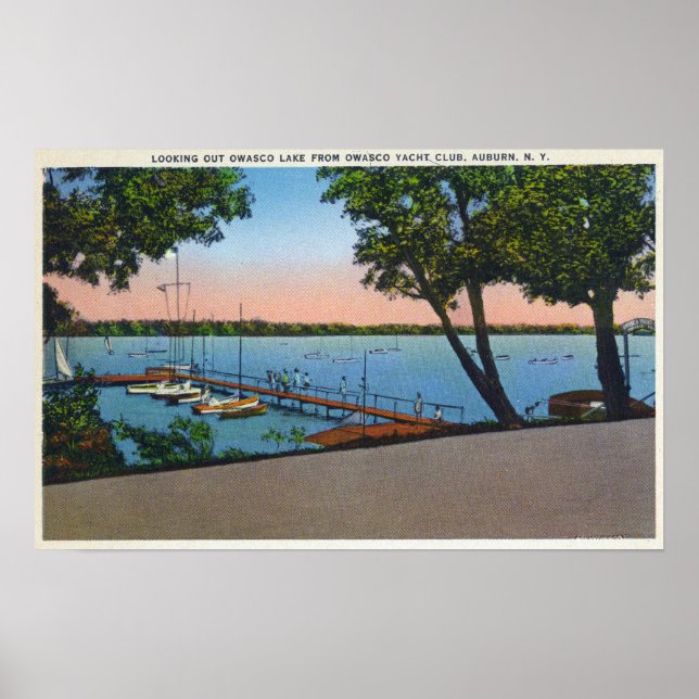 Poster Owasco Yacht Club Vue du lac Owasco (Devant)
