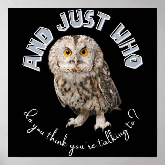 Poster Owl : Et Juste À Qui Pensez-Vous Parler ? (Devant)