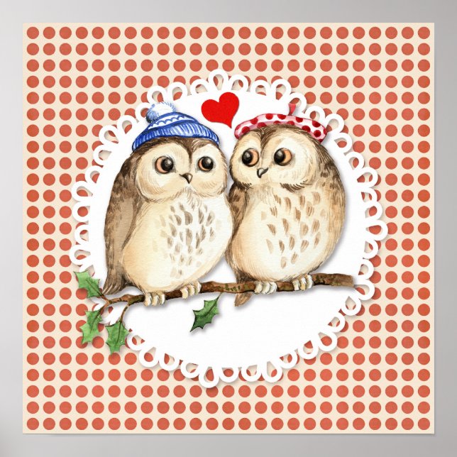 Poster Owl Love (Devant)