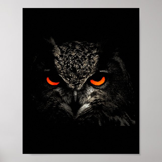 Poster Owl Retro Eye Men Women Kids Gift Apparel  (Devant)