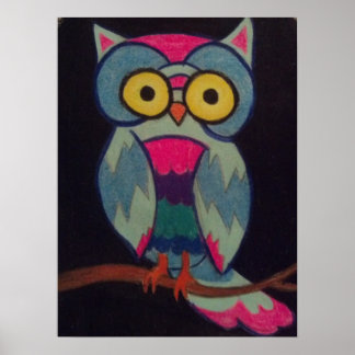 Poster Owl sur Branche