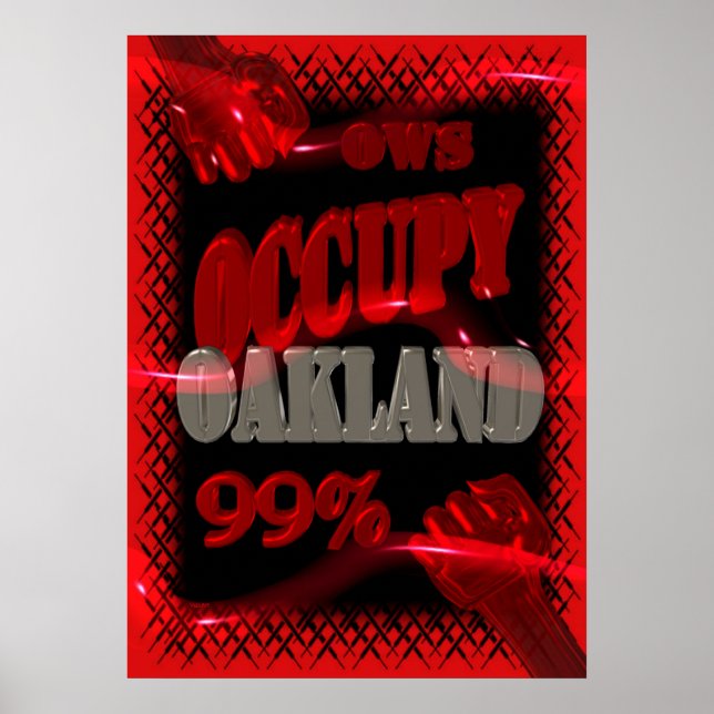 Poster OWS protestation OCCUPY Oakland wall street 99% fo (Devant)