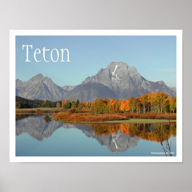Poster Oxbow Bend, Mont Moran Reflection, Grand Teton NP (Devant)