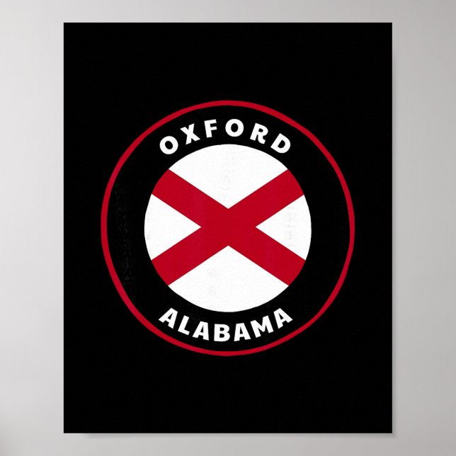Poster Oxford Alama Al State Flag Dge Vacation  (Devant)