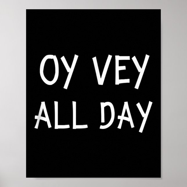 Poster Oy Vey All Day Jewish Yiddish Quote Kosher Gym Ver (Devant)