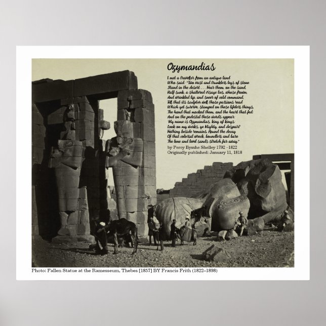 Poster Ozymandias et Statue tombée au Ramesseum (Devant)