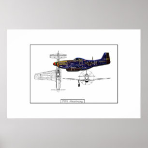 Poster P51 Mustang