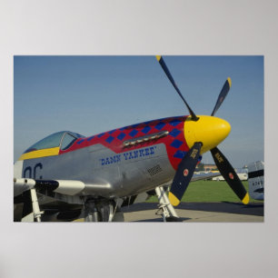 Poster P51 mustang, ogive/propulseur montrant l'art de