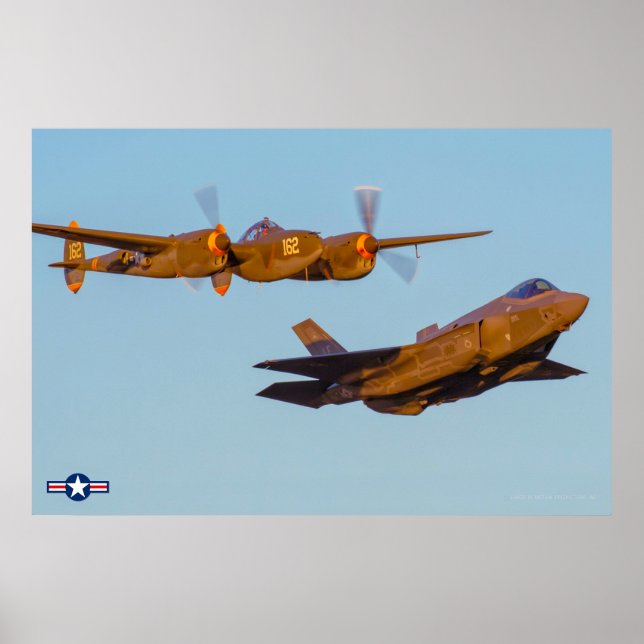 Poster P-38 ÉCLAIRAGE et F-35A ÉCLAIRAGE II (Devant)