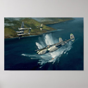 Poster P-38 Lightning Combat par Jack Fellows