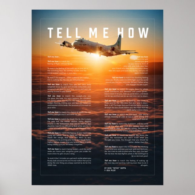Poster P-3 Orion avec Tell Me How ode vol (Devant)
