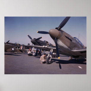 Poster P-51 Mustang Prep, 1942