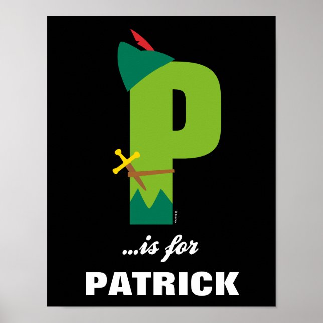 Poster P est pour Peter Pan | Ajouter Votre Nom (Devant)