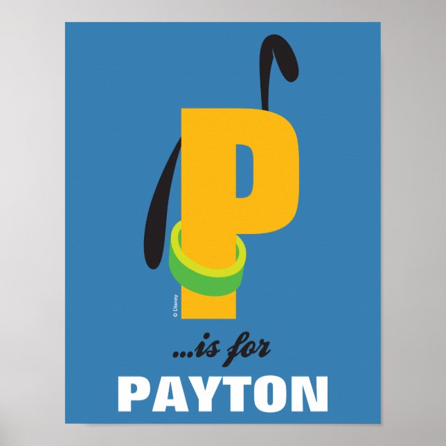 Poster P est pour Pluto | Ajouter Votre Nom (Devant)