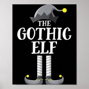Poster P Noël de groupe de famille assorti de lutin noir