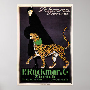 Poster P Ruckmar & Co. 1910 Magasin de mode féminin