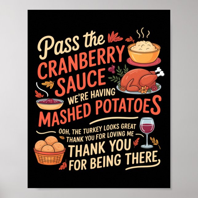 Poster P The Cranberry Sauce Funny Thanksgiving Long Slee (Devant)